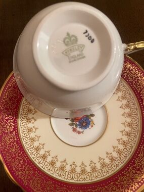 Royalty China Pink and Gold Floral Tea Cup & Saucer
